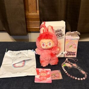 POP Mart Big Into Energy Plush Pendant Labubu & Phone Charm - Love Bundle